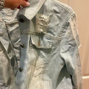 Light Blue Distressed Denim Jacket